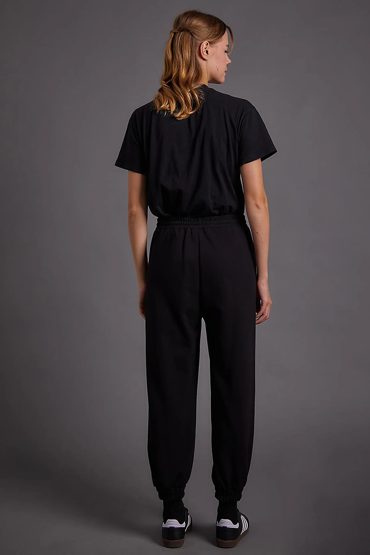 Bel Lastikli Jogger Pantolon Siyah