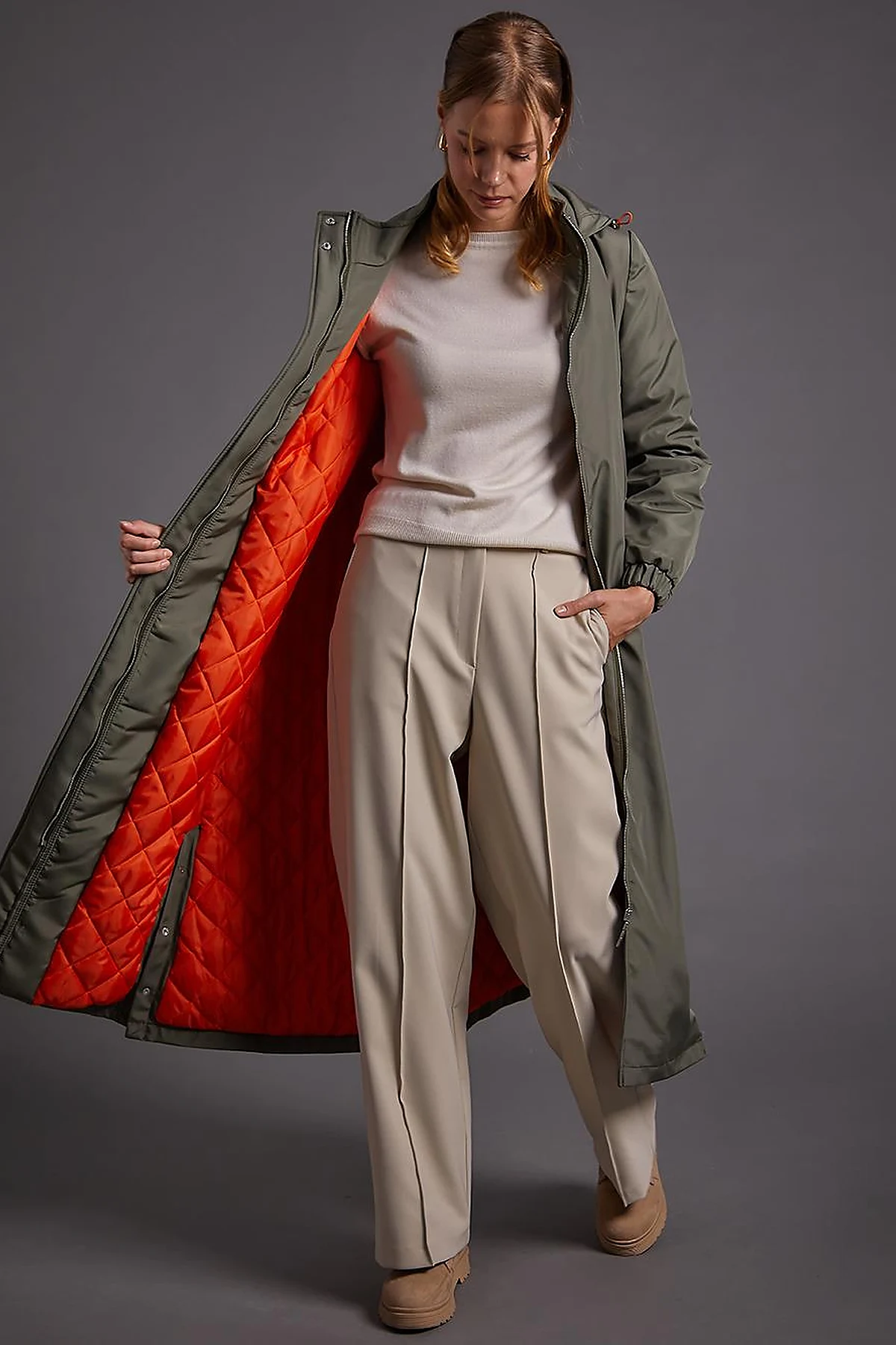 Hooded, Large Pocket, Wear-Go Khaki