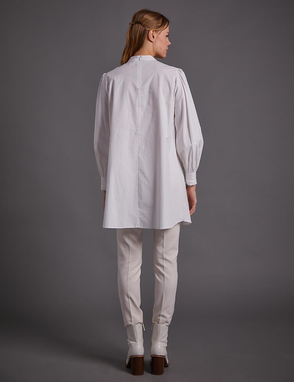 Pearl and Chain Detailed Tunic Optical White