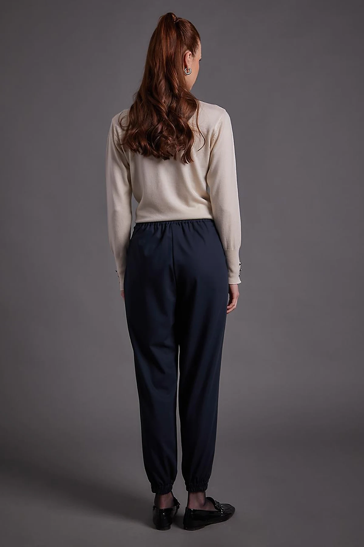 Beli Lastikli Jogger Pantolon Koyu Lacivert