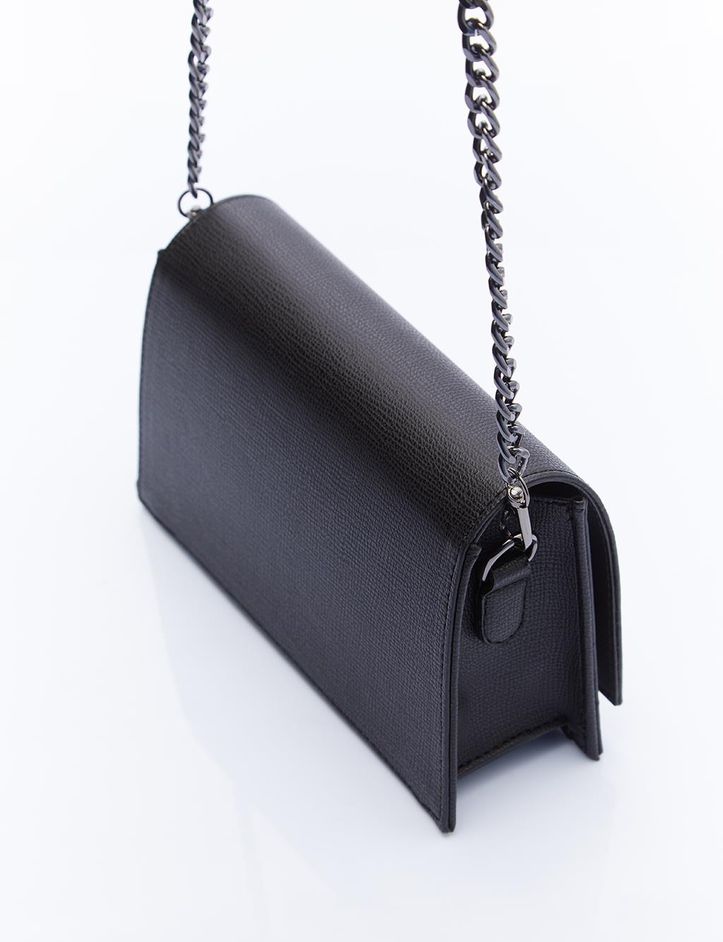  Chain Strap Cover Black Bag 