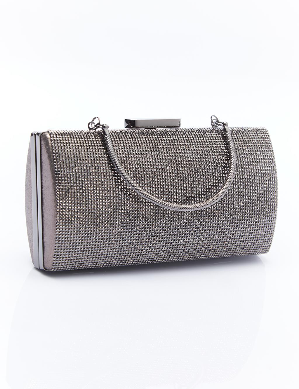 Taş Detaylı Abiye Çanta Antrasit