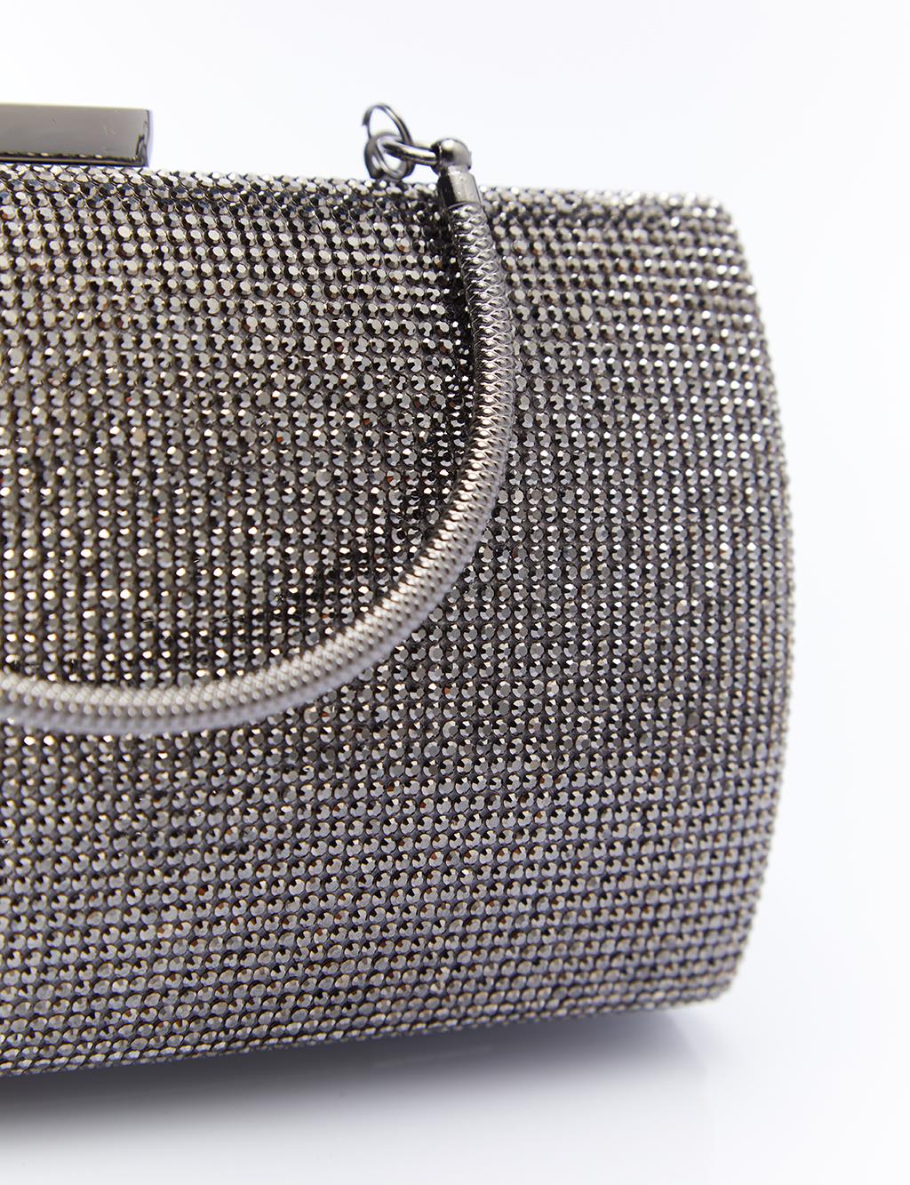 Taş Detaylı Abiye Çanta Antrasit