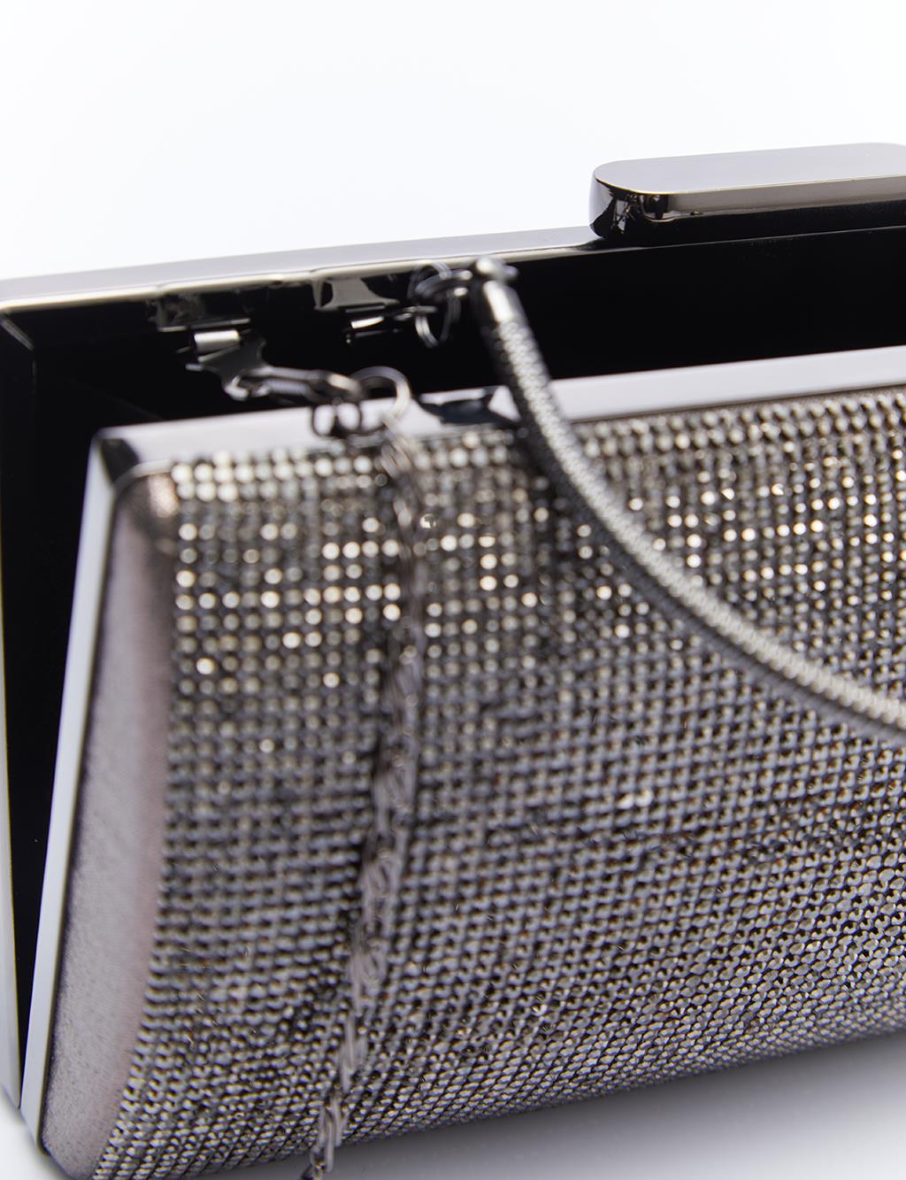 Taş Detaylı Abiye Çanta Antrasit