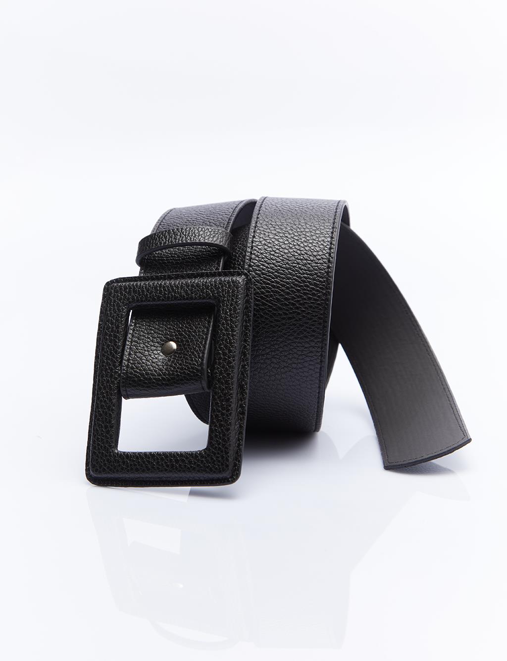 Belt with Plated Buckle Black