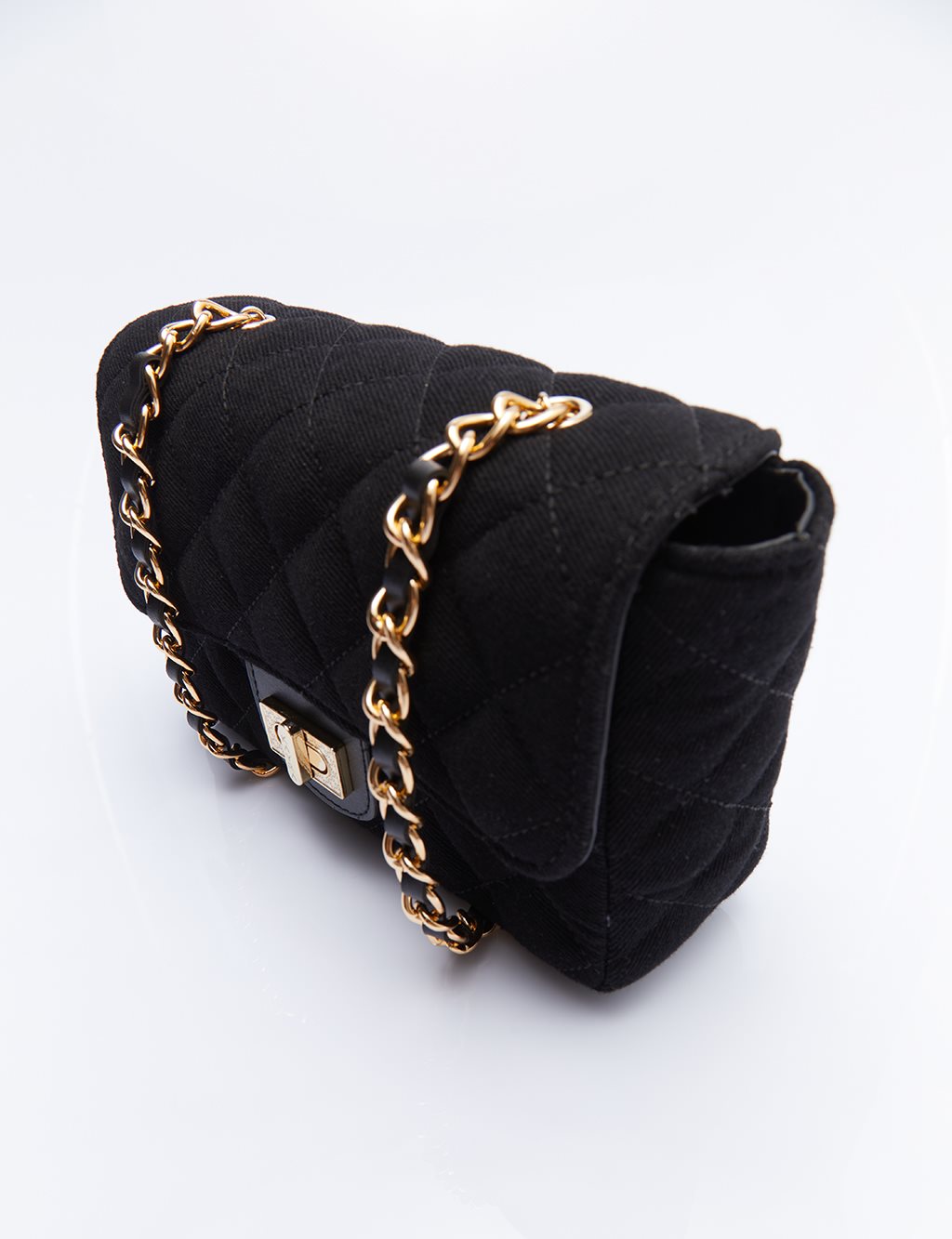 Covered Fabric Bag in Black