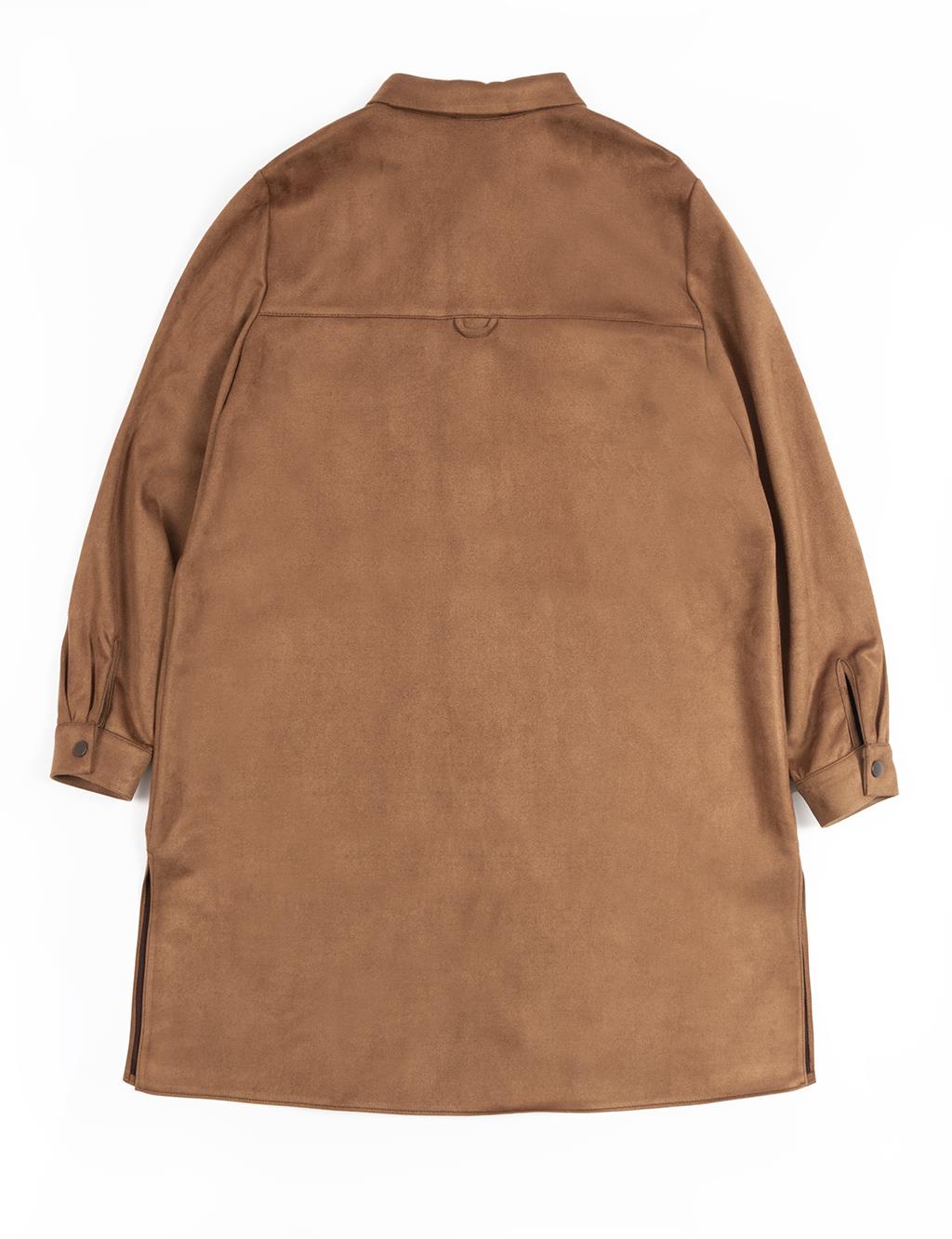  Animal Print Printed Suede Brown Tunic 