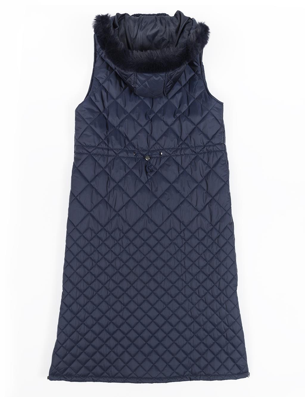  Diamond Patterned Zipper Nightblue Vest 