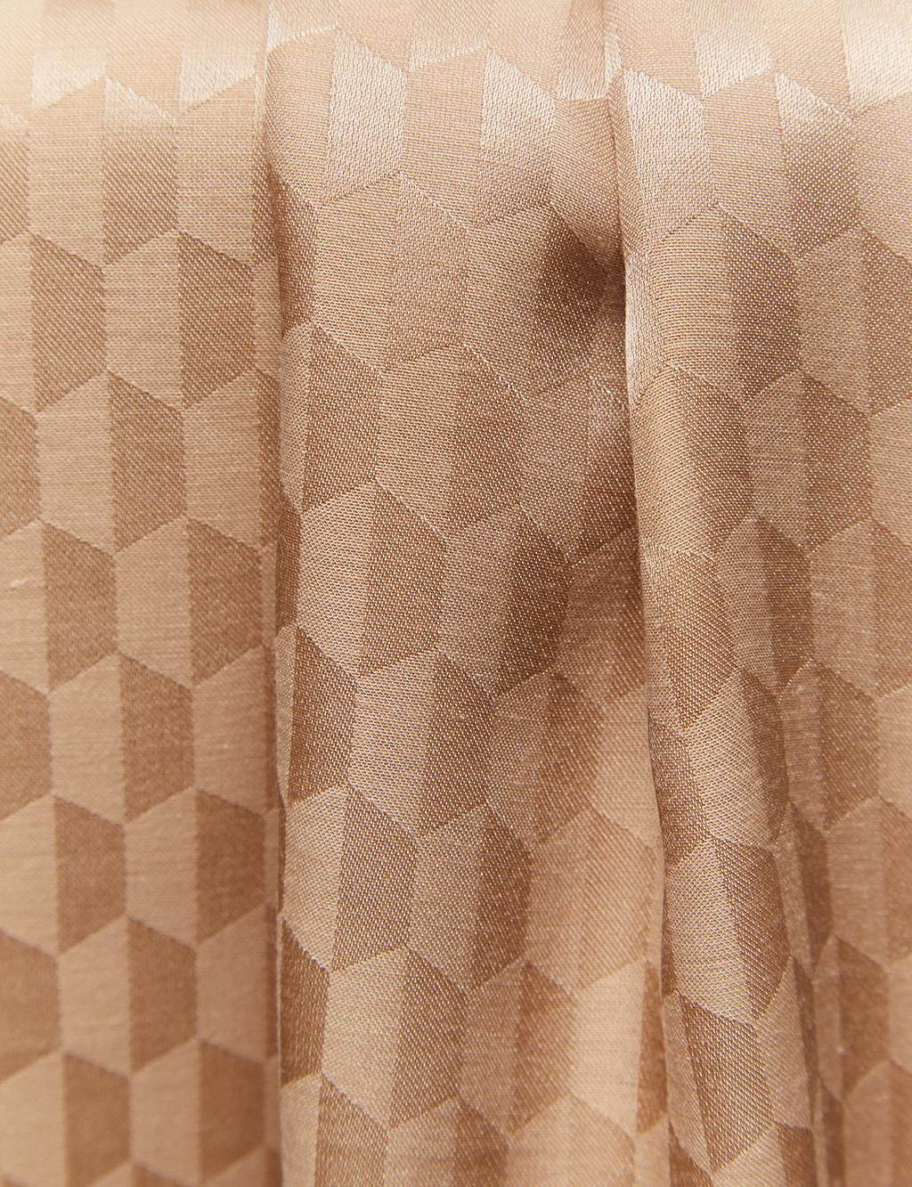 Jakarlı Dokuma Şal Petek Desen Bej