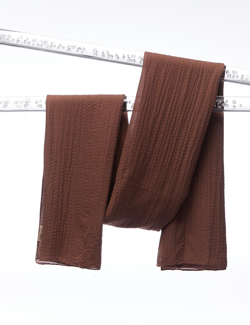 Square Textured Shawl Brown