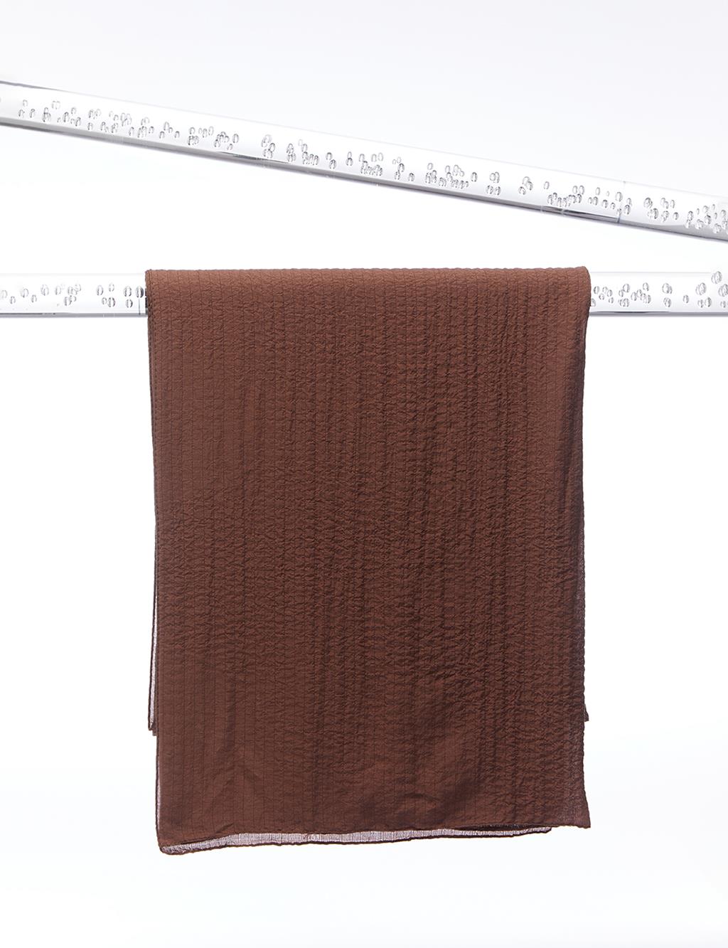 Square Textured Shawl Brown