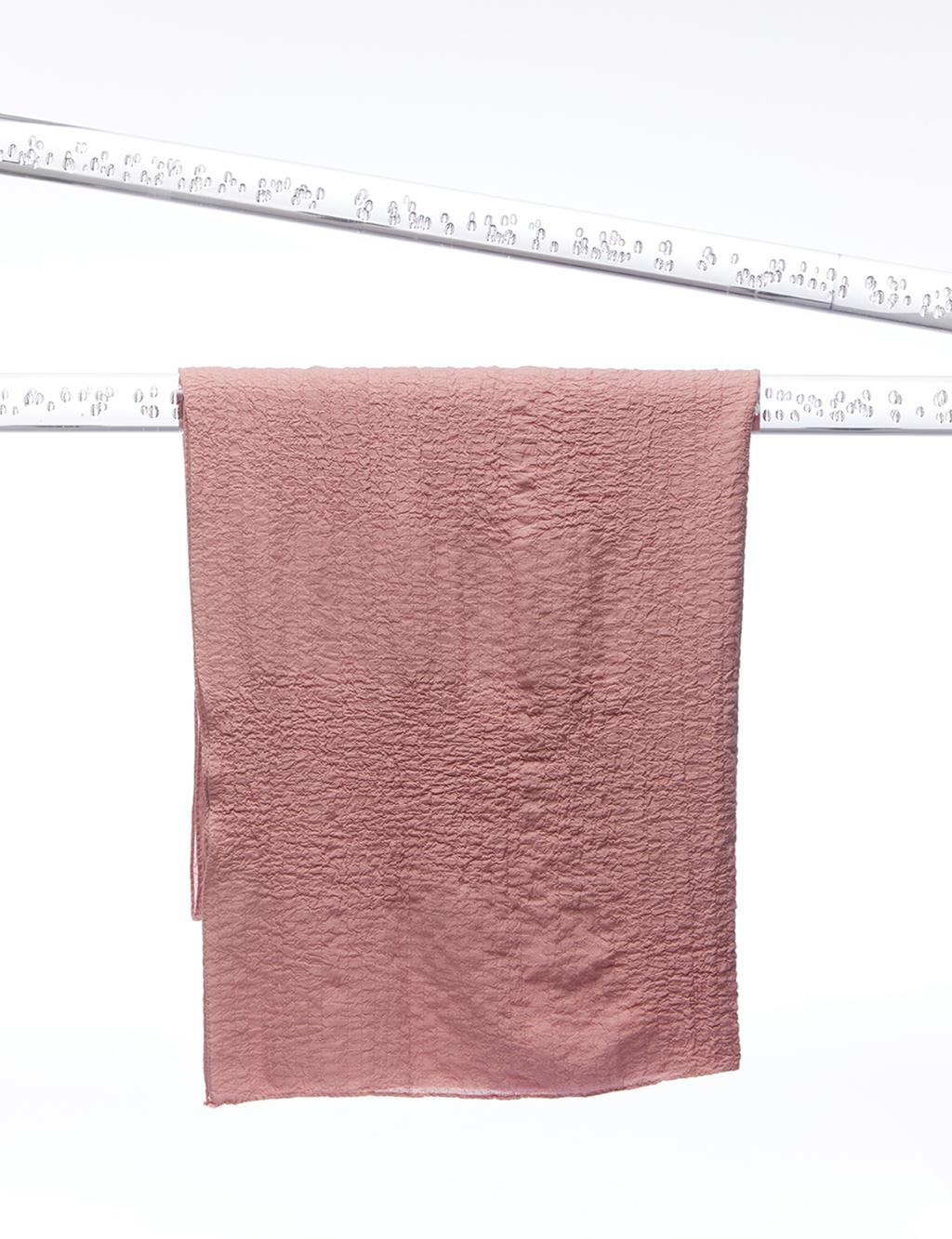 Square Textured Shawl Dried Rose