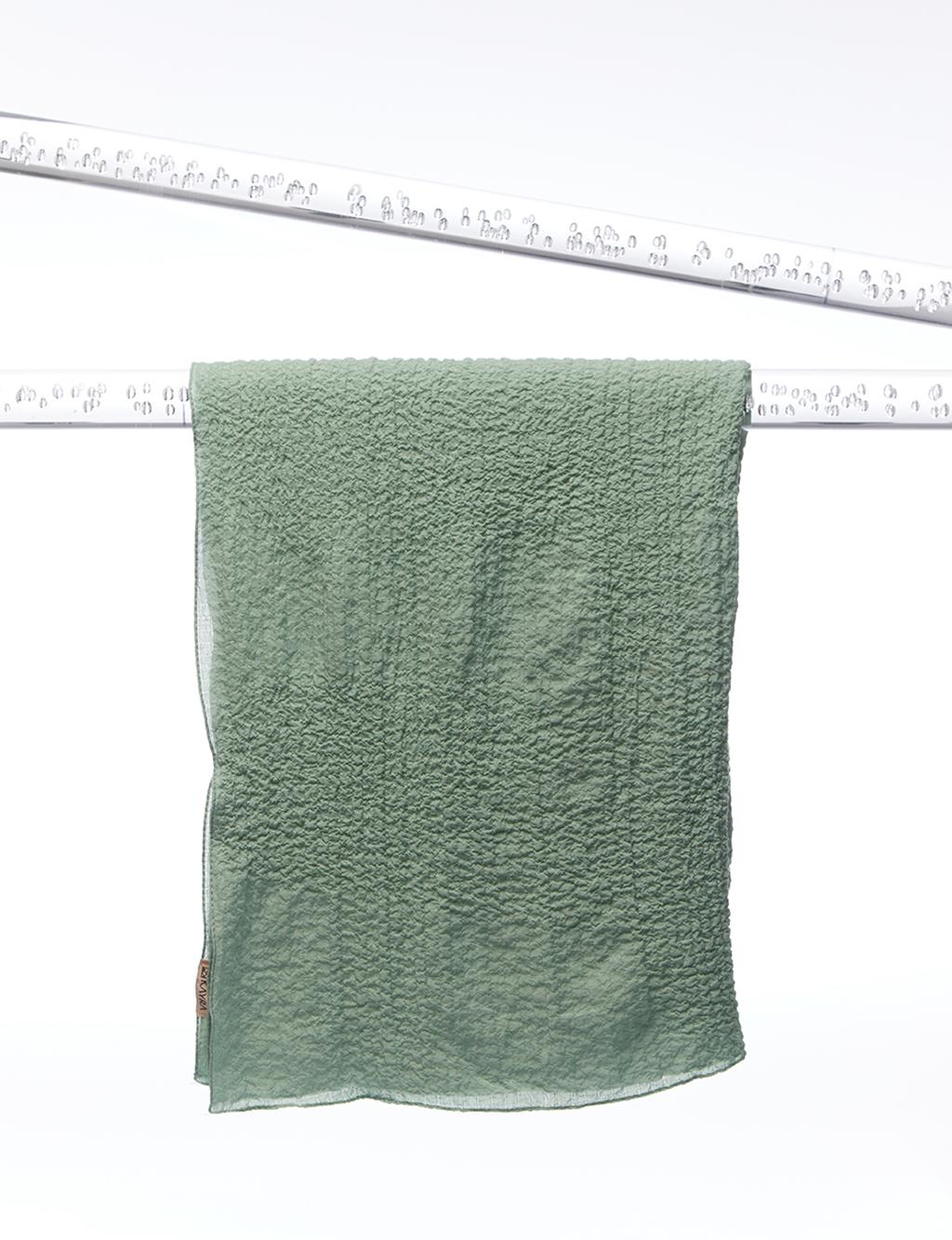 Square Textured Shawl Water Green