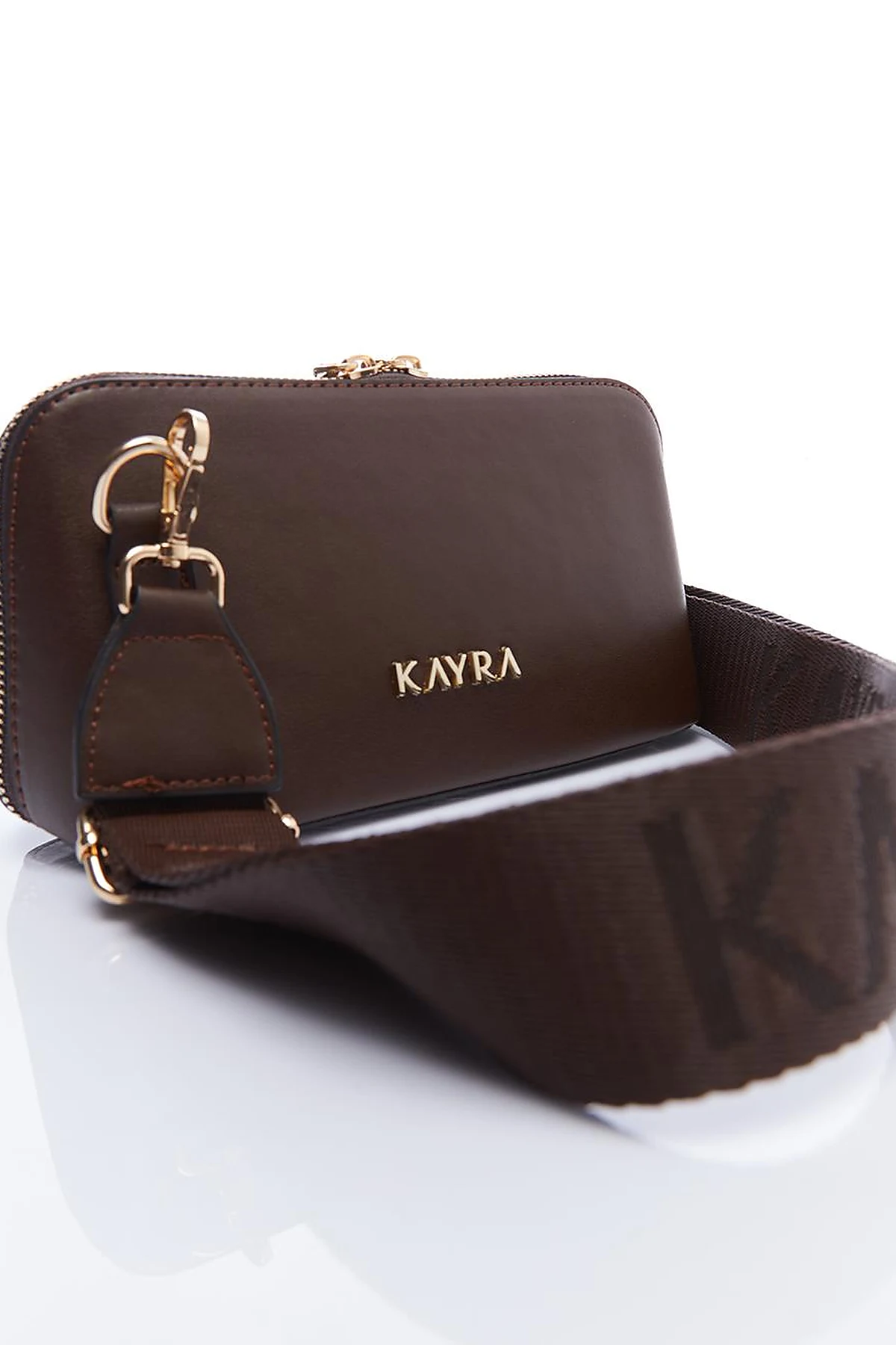 Rectangular Form Crossbody Bag Brown