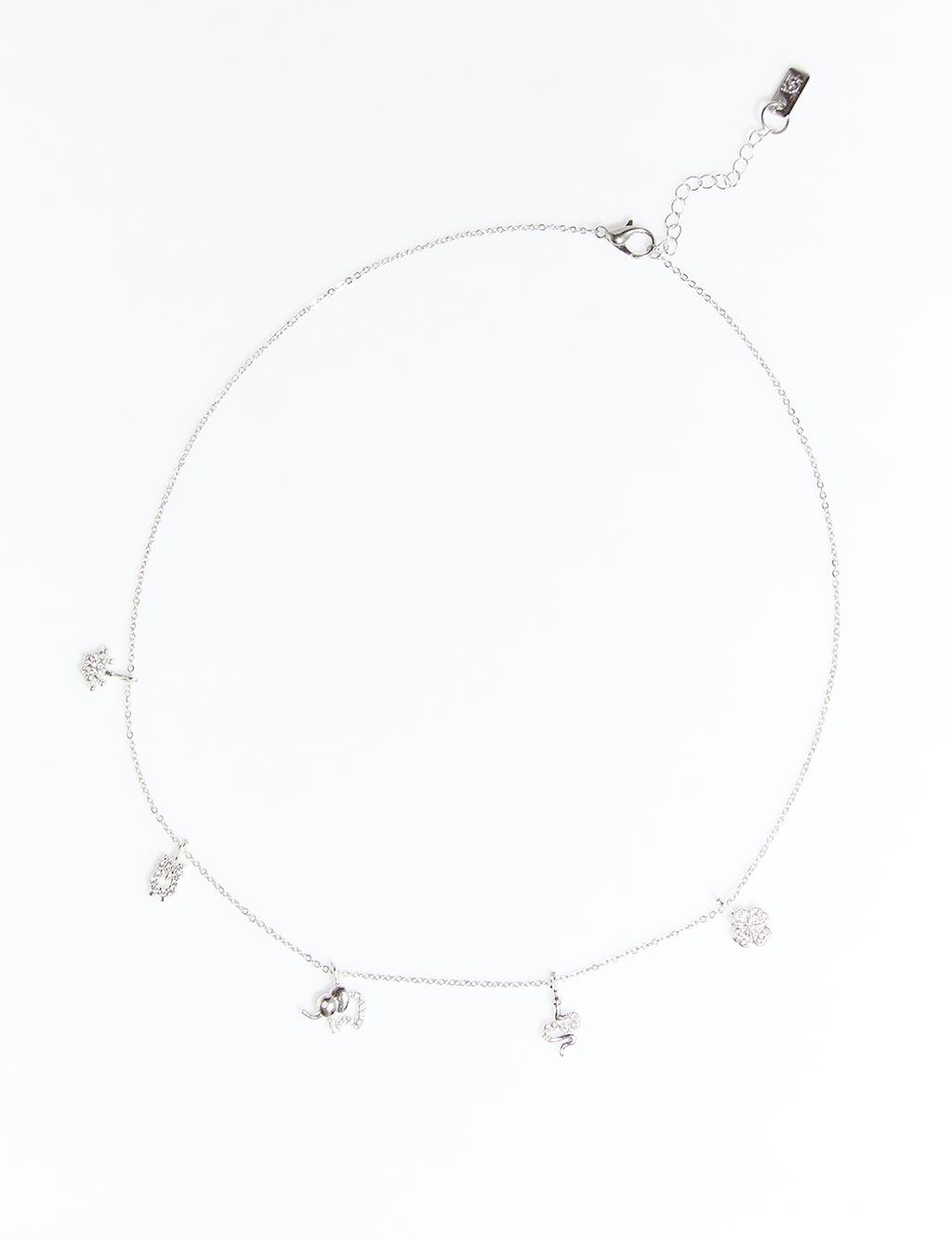 Minimal Pendant Necklace Silver