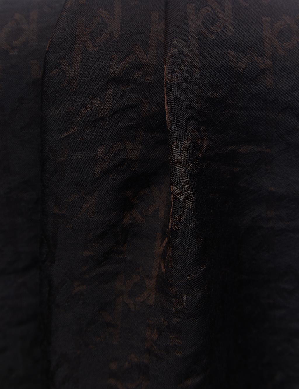 Jacquard Monogram Viscose Woven Shawl Black