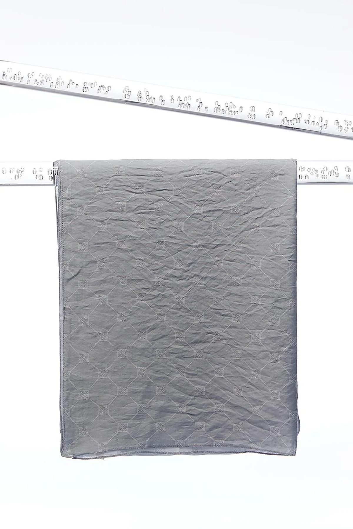 Hexagon Monogram Jacquard Viscose Woven Shawl Gray