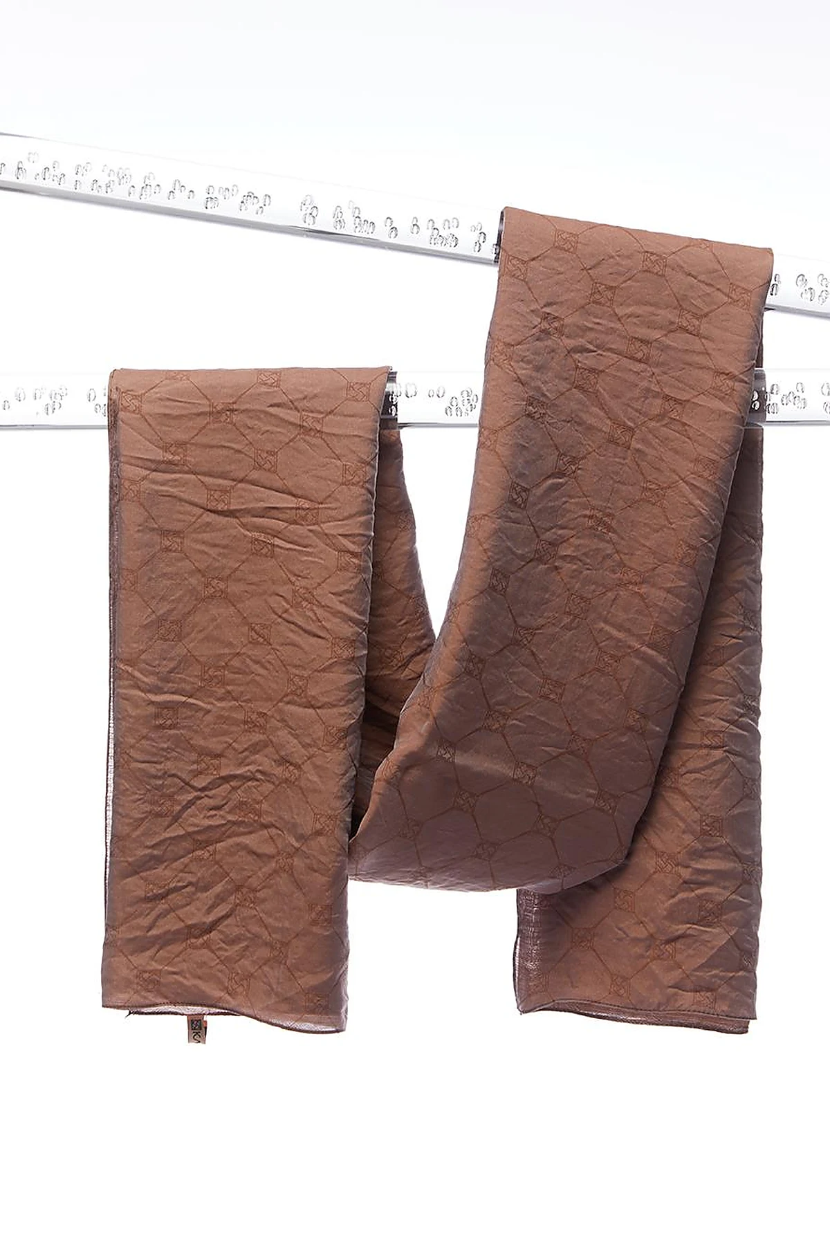 Hexagon Monogram Jacquard Viscose Woven Shawl Brown