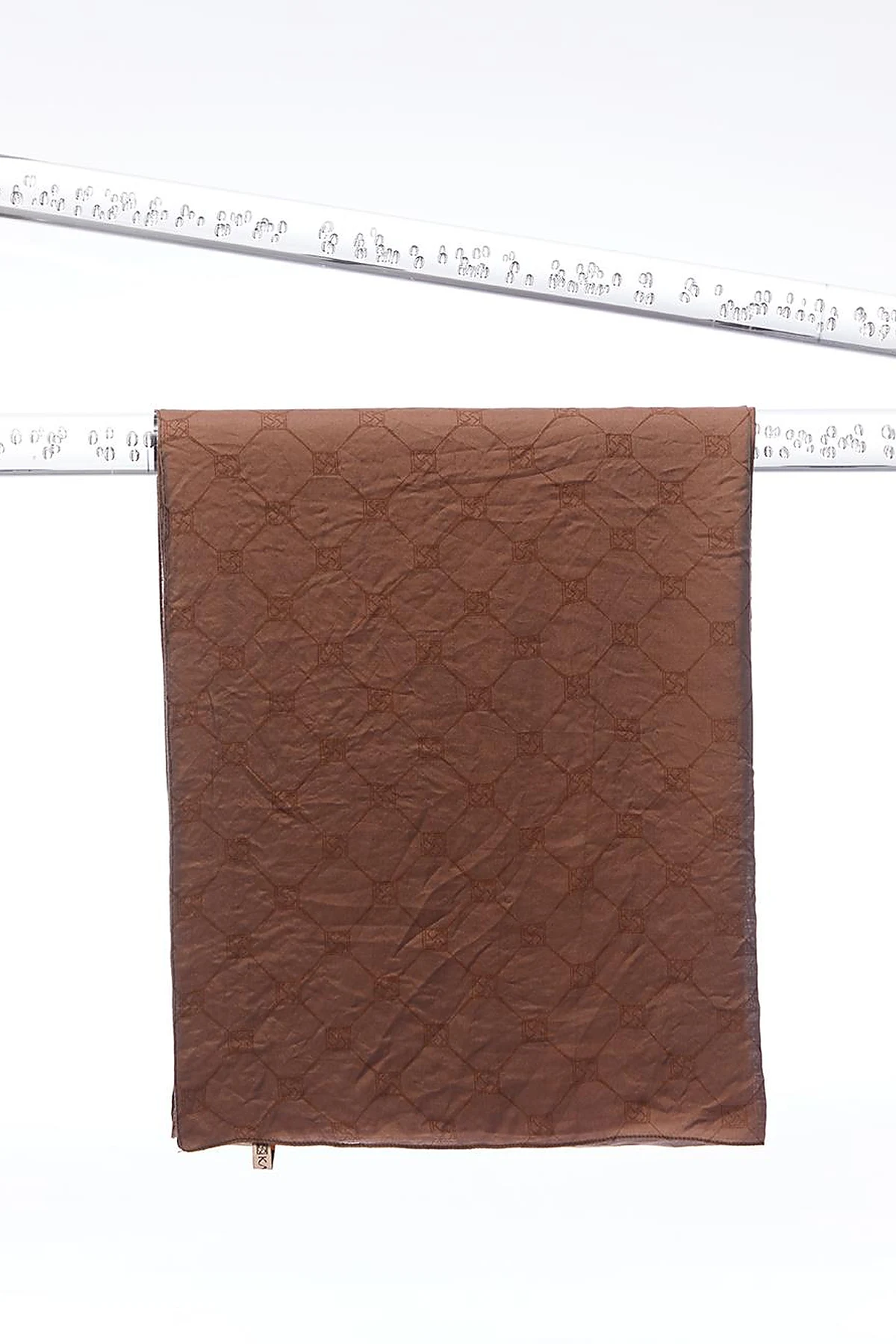 Hexagon Monogram Jacquard Viscose Woven Shawl Brown