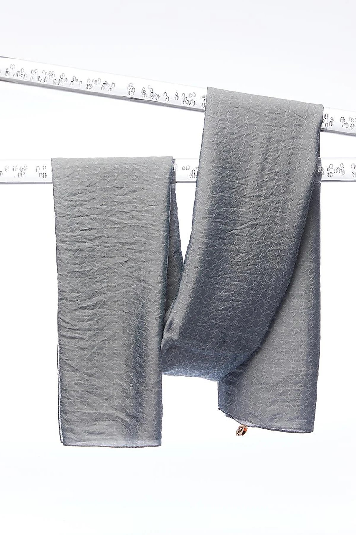 Mini Monogram Jacquard Viscose Woven Shawl Gray
