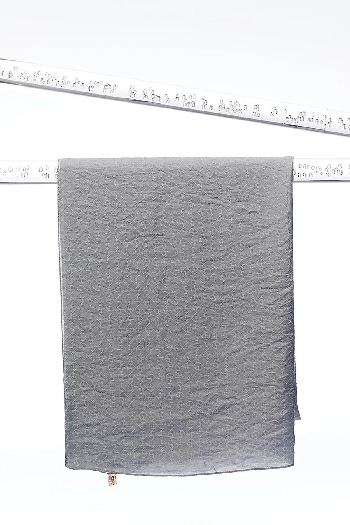 Mini Monogram Jacquard Viscose Woven Shawl Gray