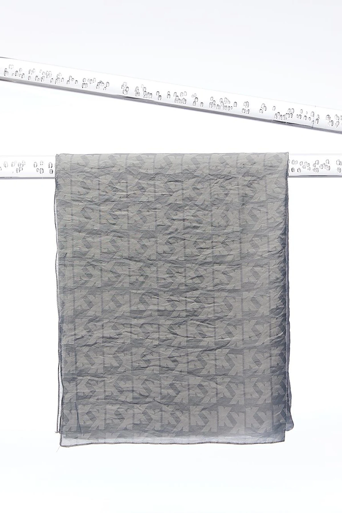 Monogram Jacquard Viscose Woven Shawl Gray