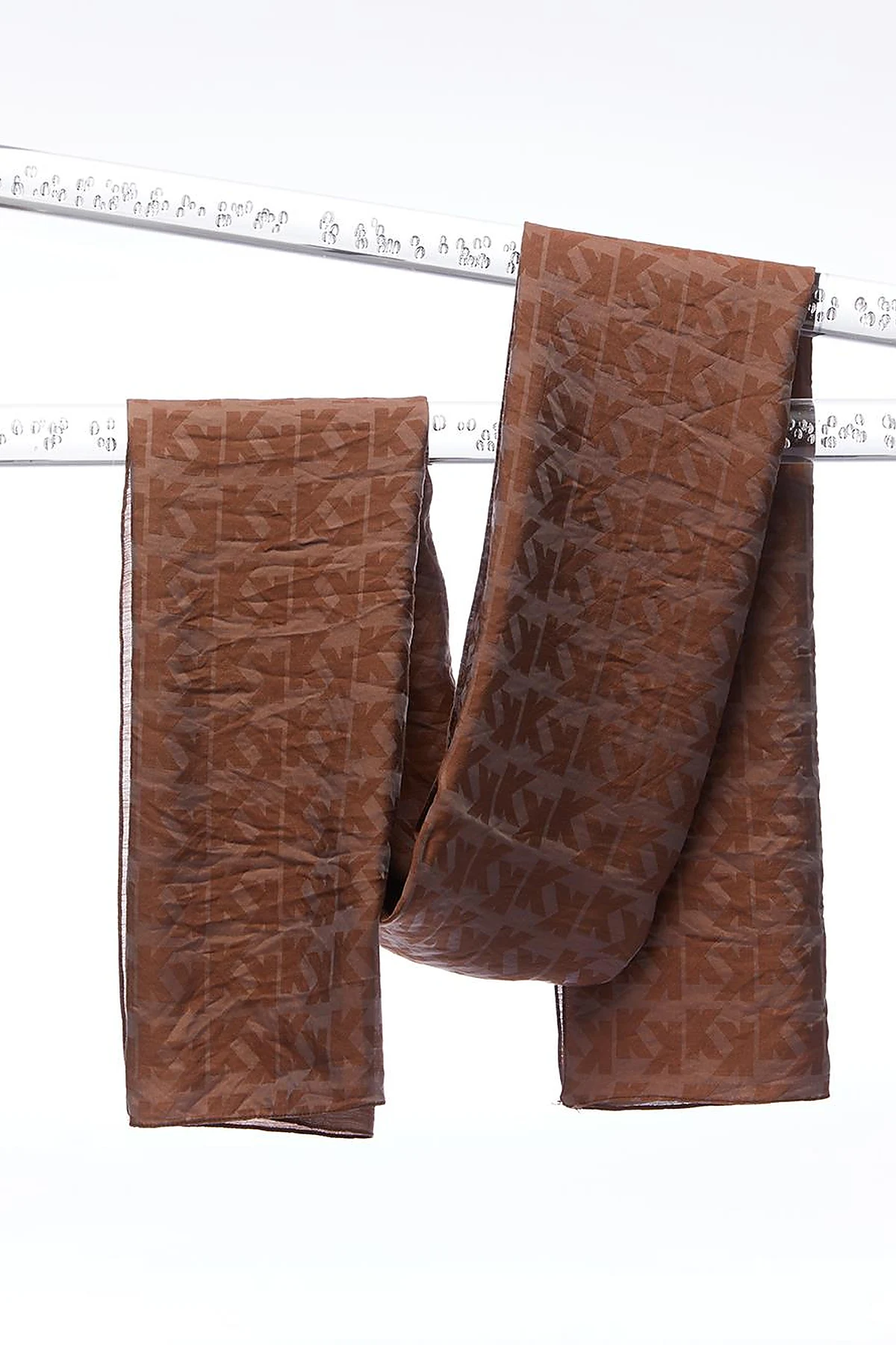 Monogram Jacquard Viscose Woven Shawl Brown