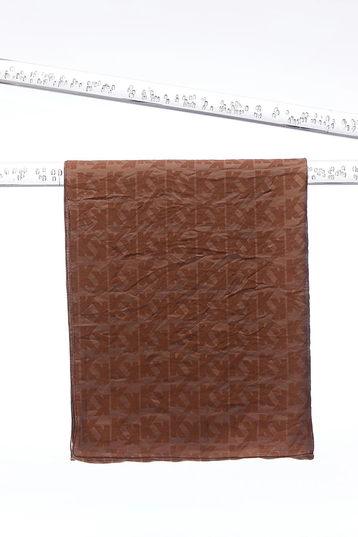 Monogram Jacquard Viscose Woven Shawl Brown