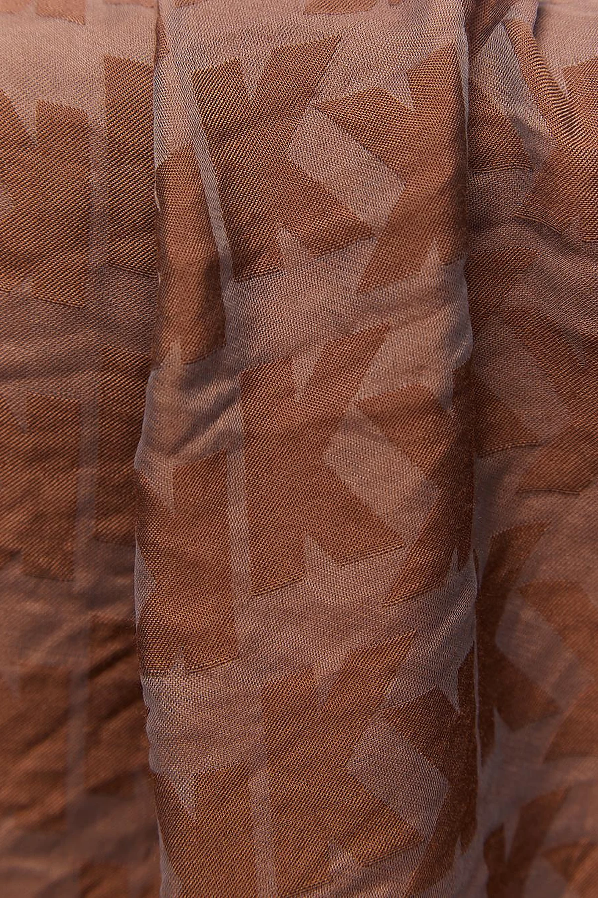 Monogram Jacquard Viscose Woven Shawl Brown