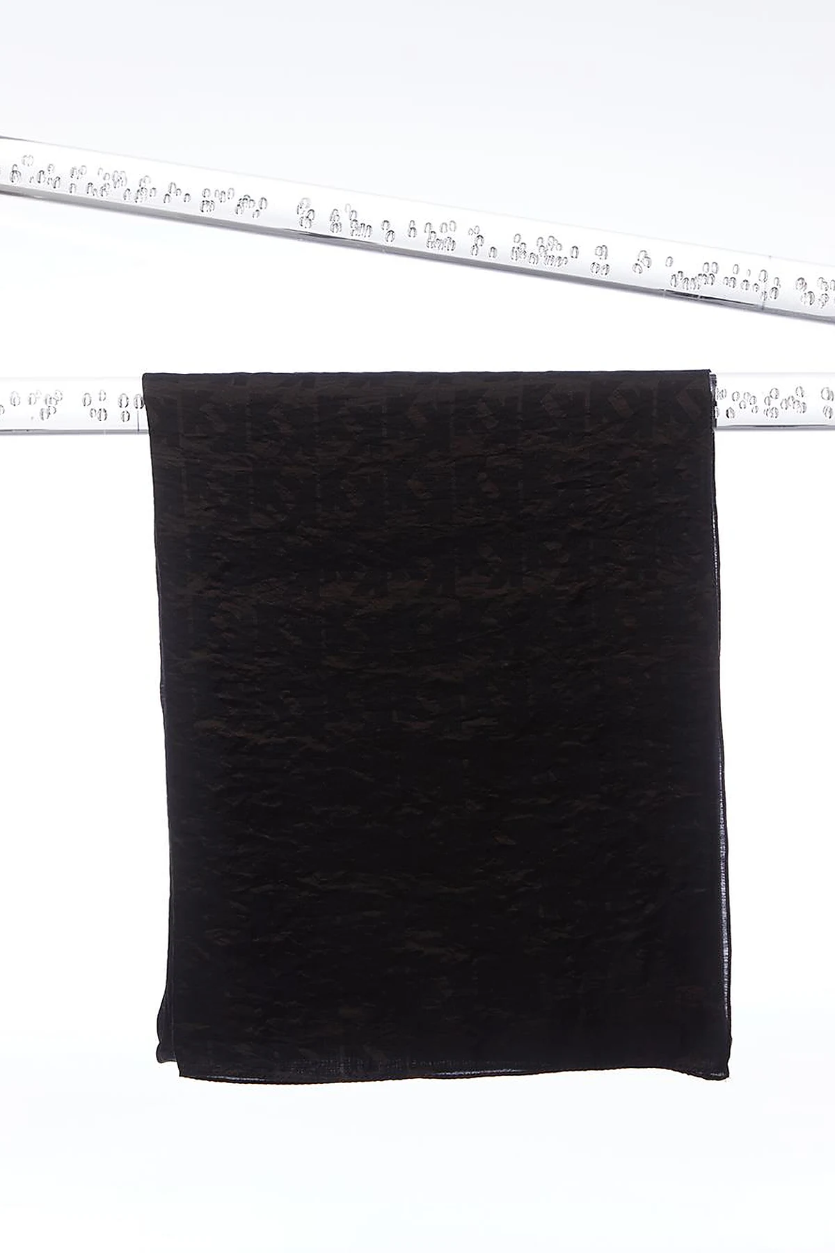 Monogram Jacquard Viscose Woven Shawl Black