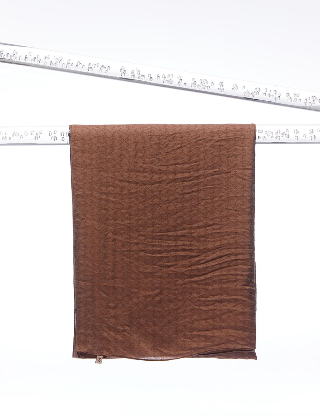 Mini Monogram Jacquard Viscose Woven Shawl Brown