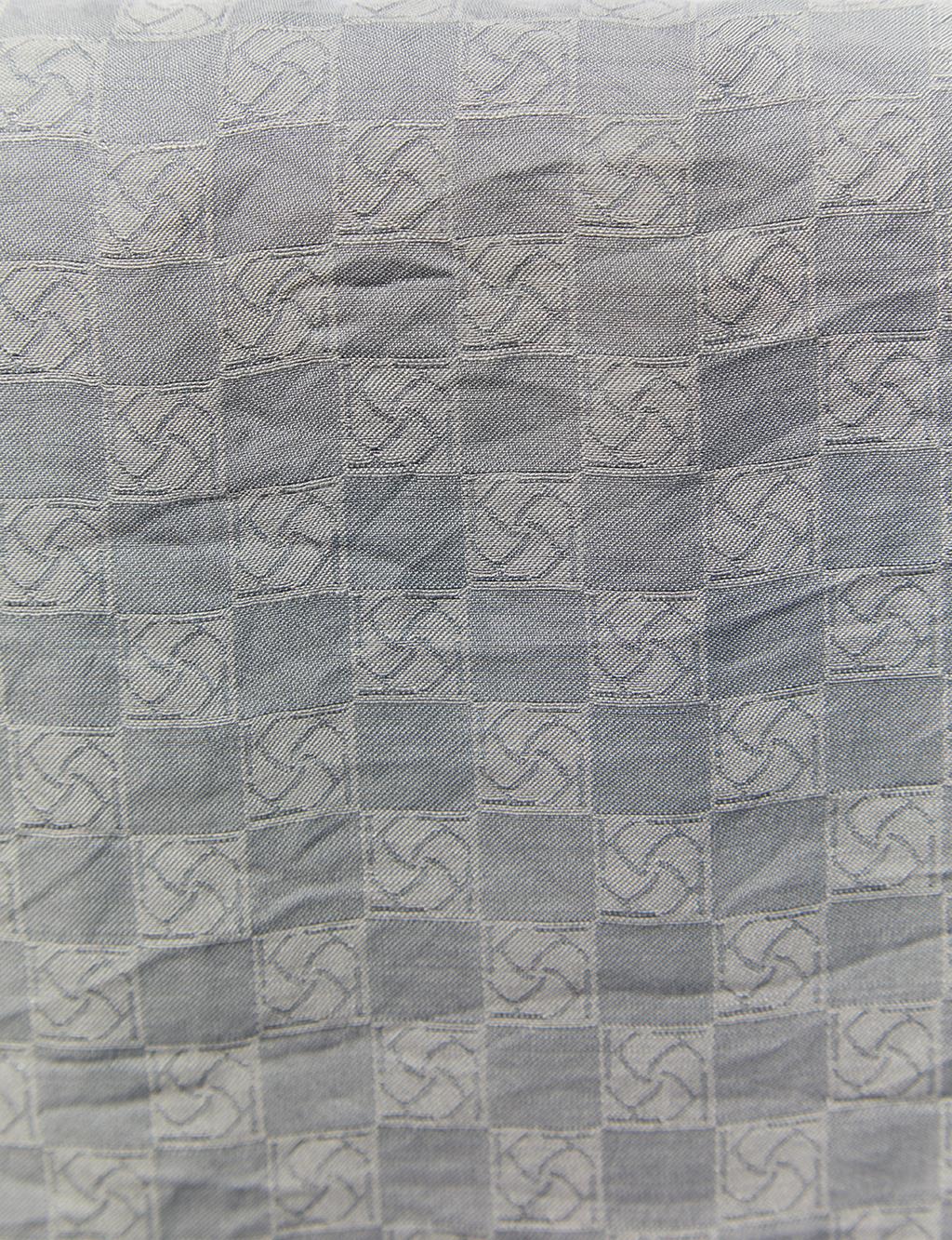Checker Monogram Jacquard Viscose Shawl Gray