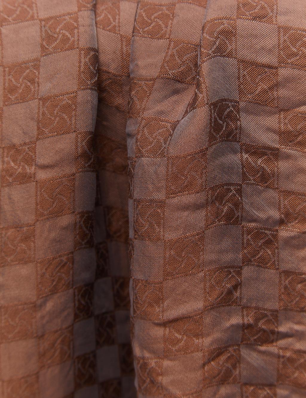 Checker Monogram Jacquard Viscose Shawl Brown