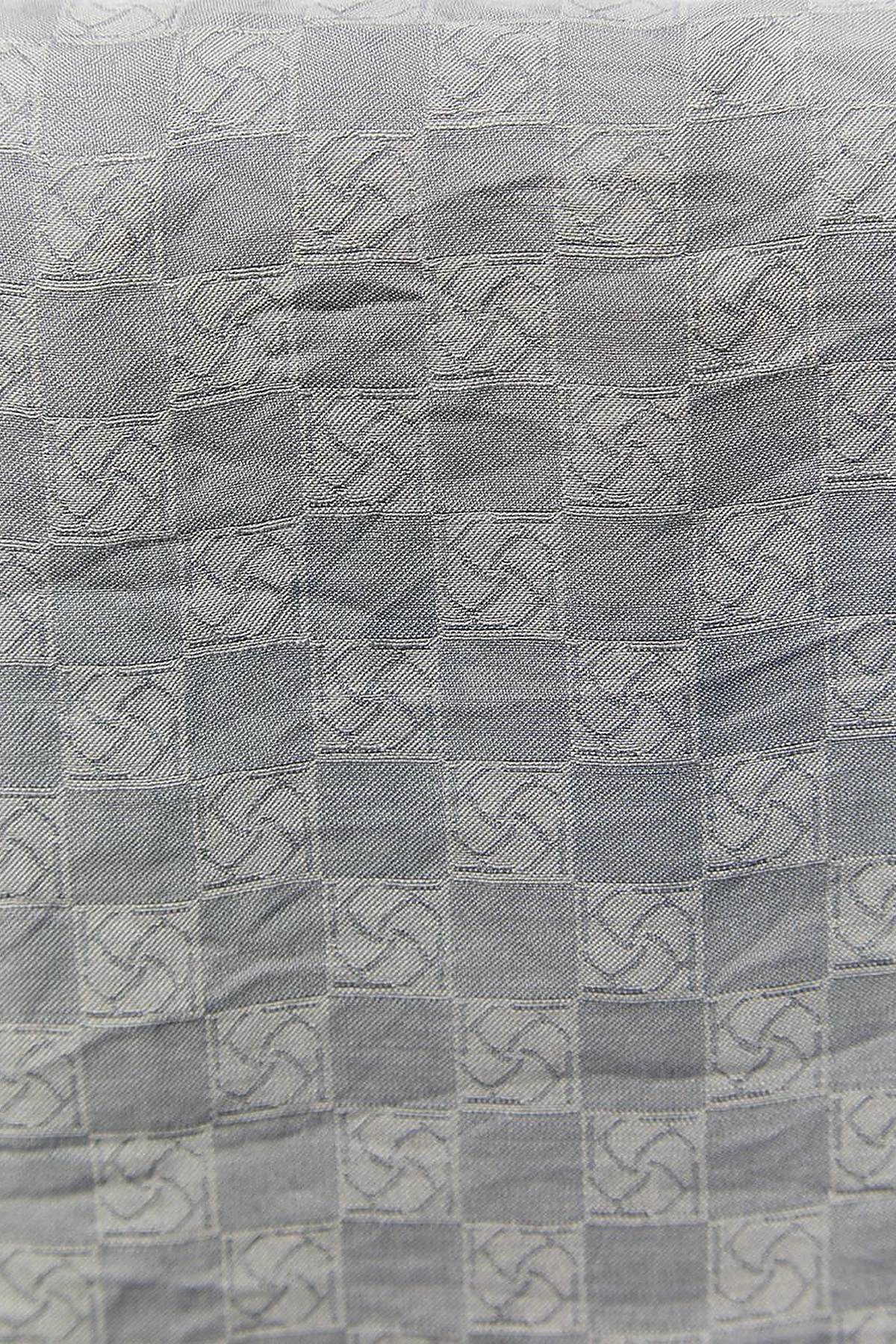 Checker Monogram Jacquard Viscose Shawl Gray