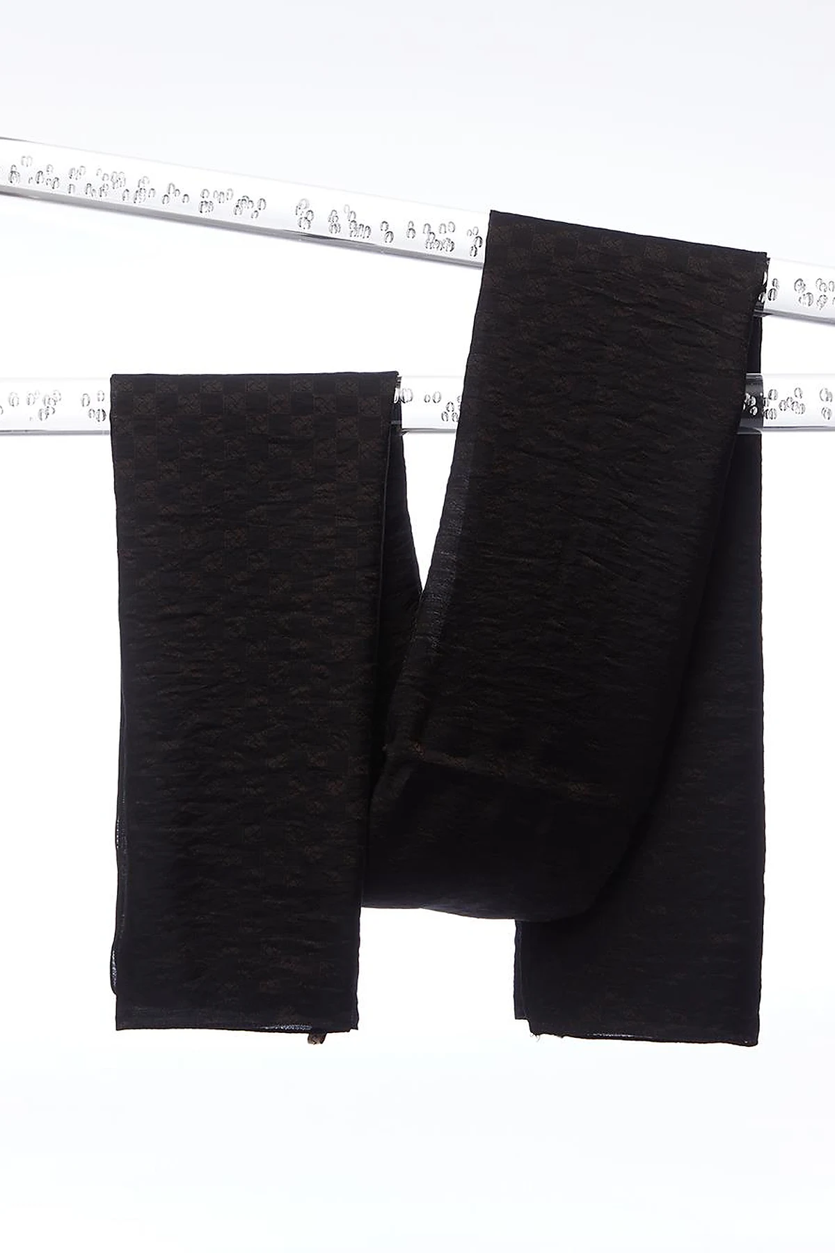 Checker Monogram Jacquard Viscose Shawl Black