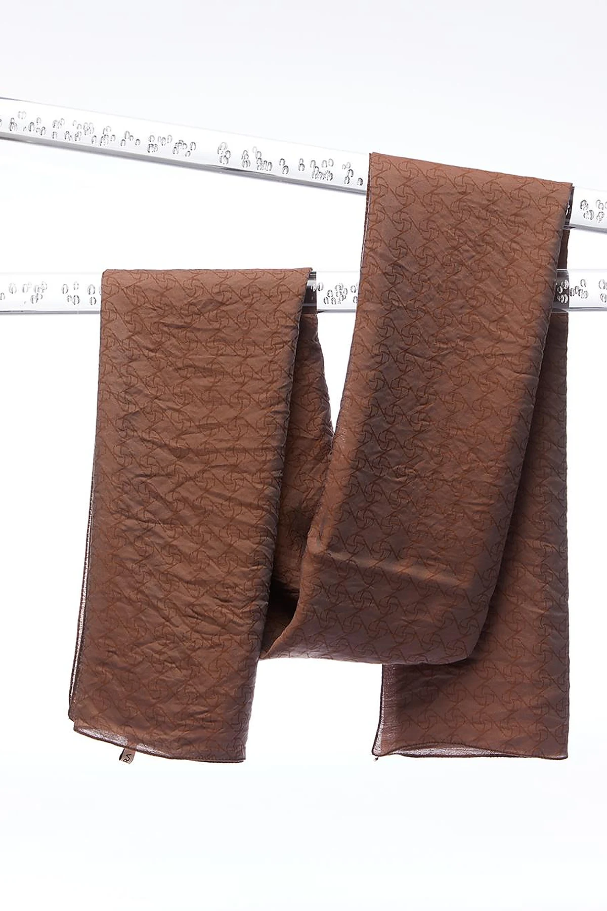 Square Monogram Jacquard Viscose Woven Shawl Brown