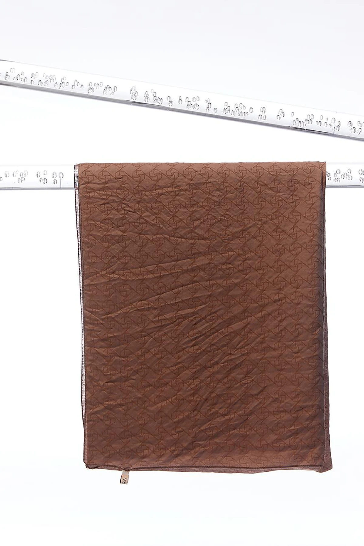 Square Monogram Jacquard Viscose Woven Shawl Brown