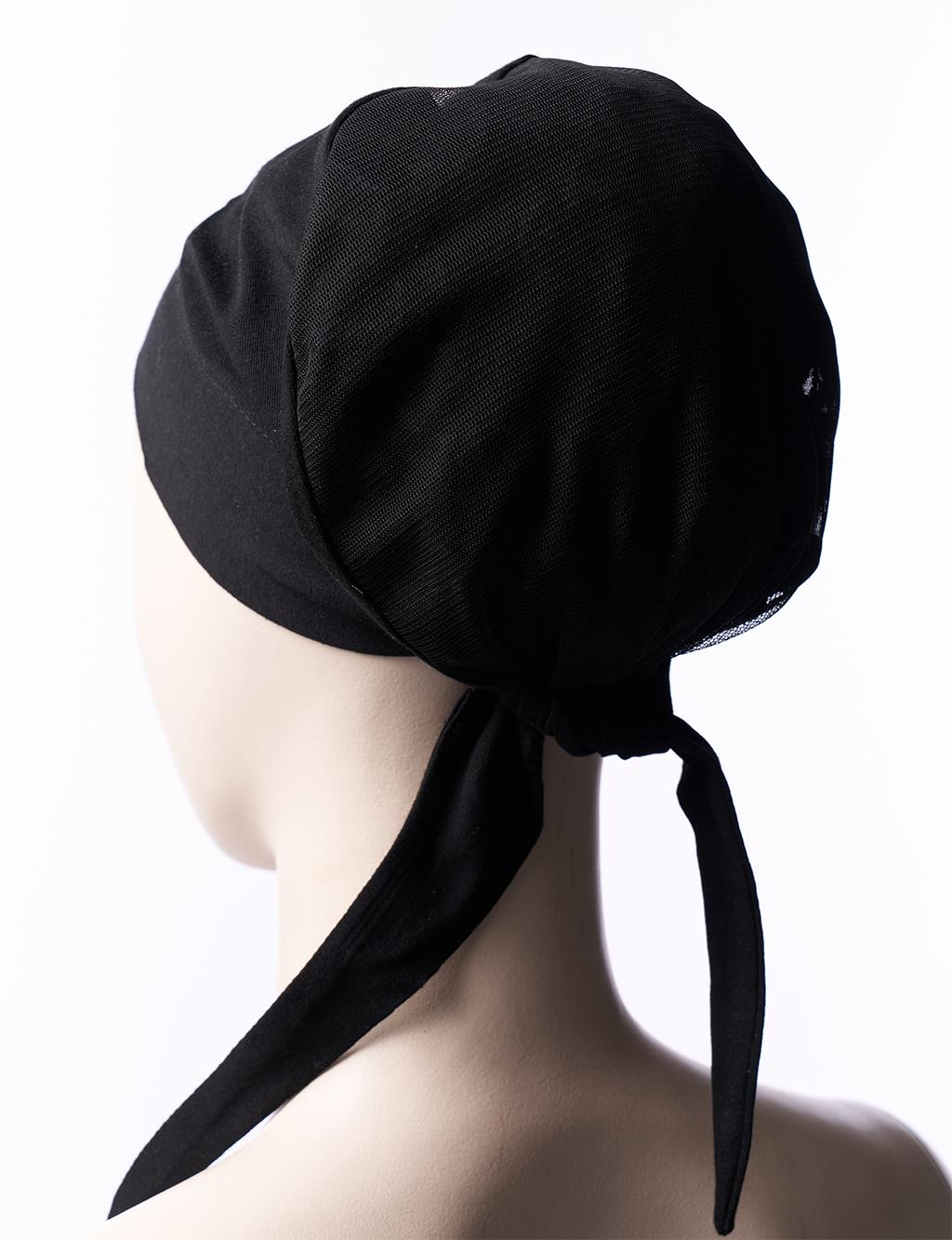 Mesh Detailed Cotton Undercap Black