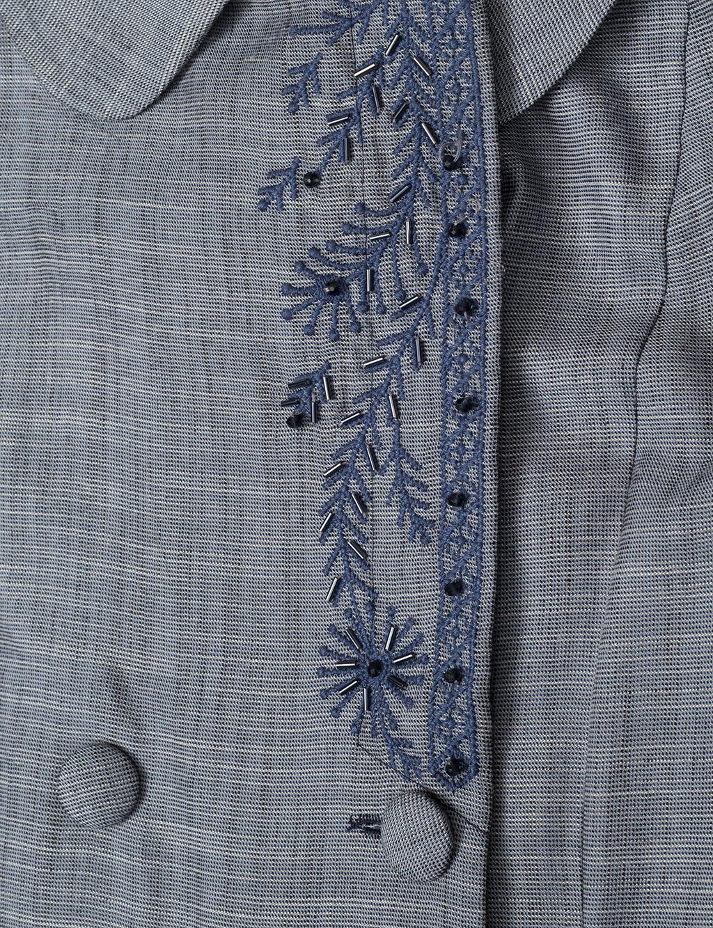 Baby Collar Button Detailed Dress Navy Blue