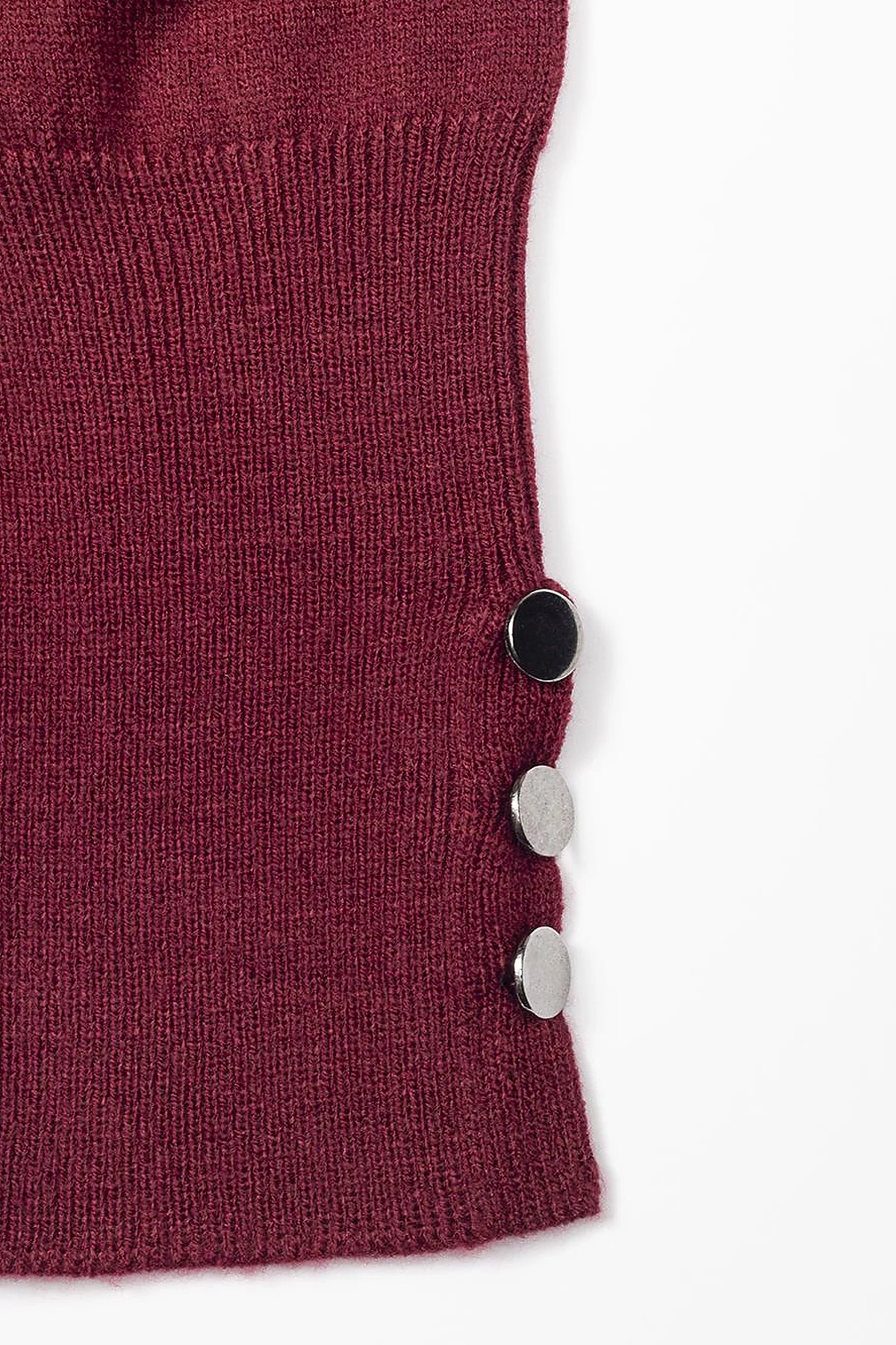 Turtleneck Basic Knitwear Tunic Claret Red