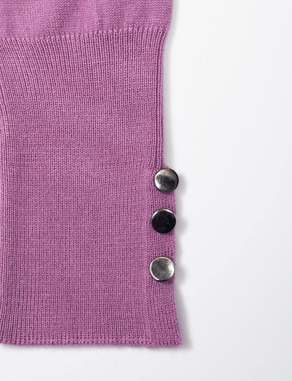 Turtleneck Basic Knitwear Tunic Lilac
