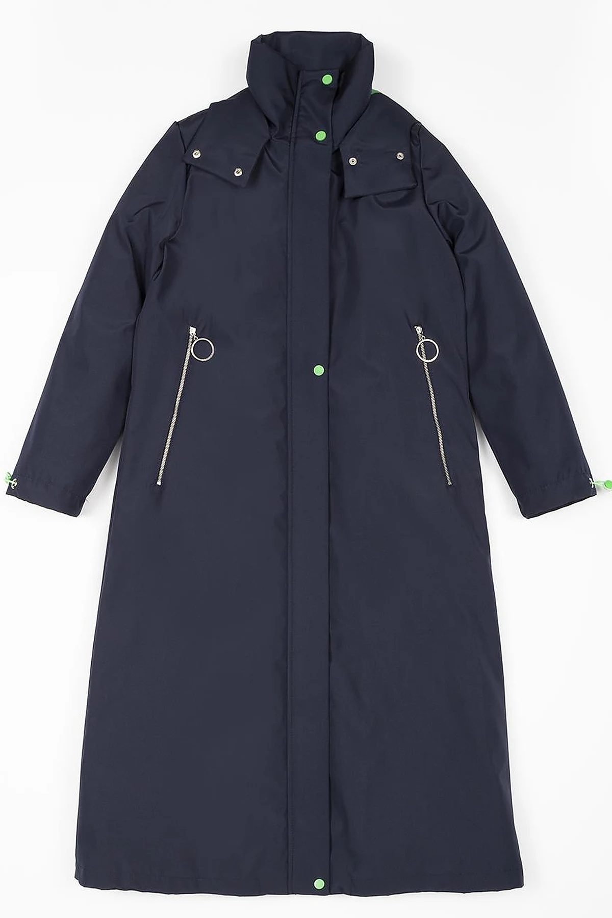 Hooded Stand Collar Dark Navy Blue