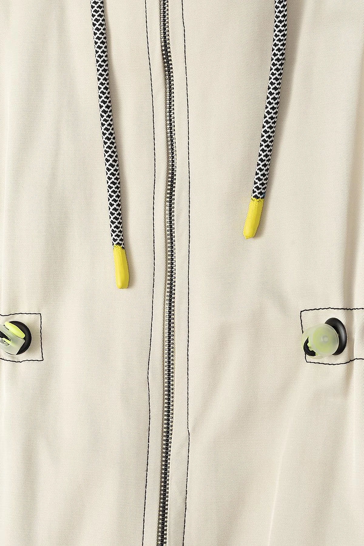 Adjustable Waist Hooded Anorak Coat Cream