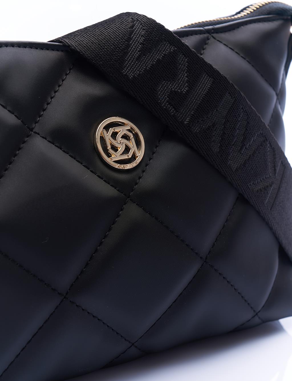 Zippered Woven Hanger Bag Black
