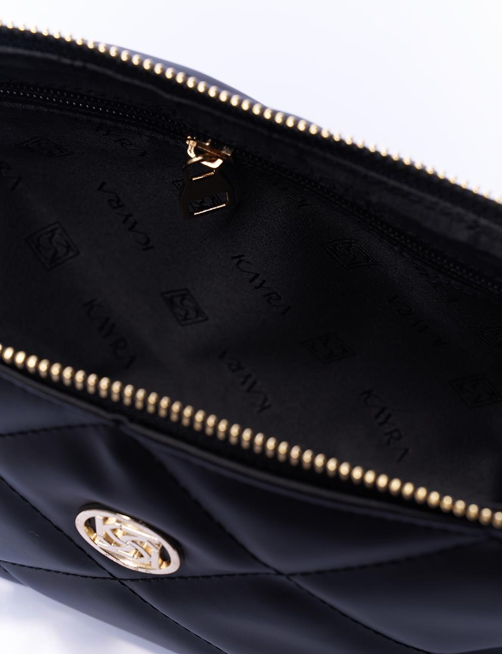 Zippered Woven Hanger Bag Black