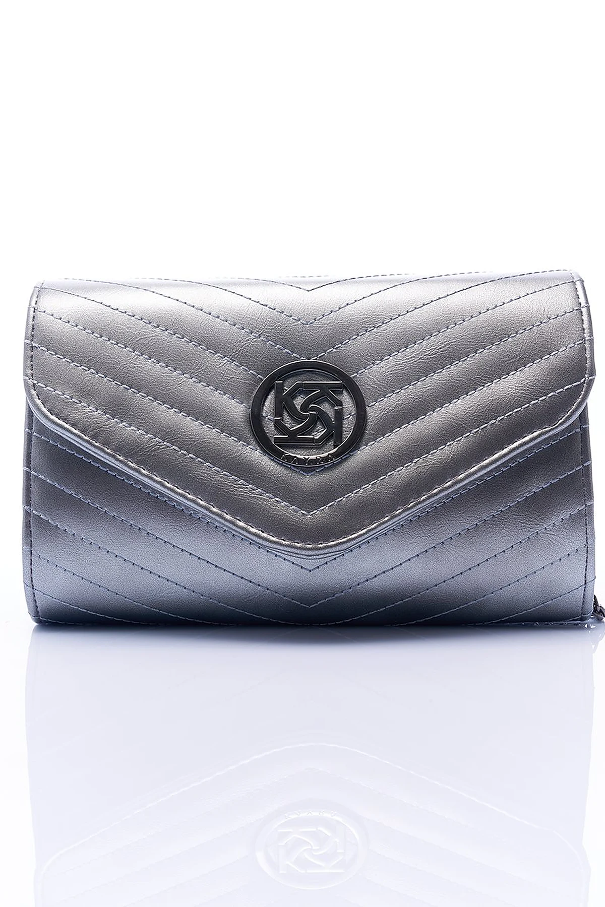 Envelope Form Bag with Logo Silver