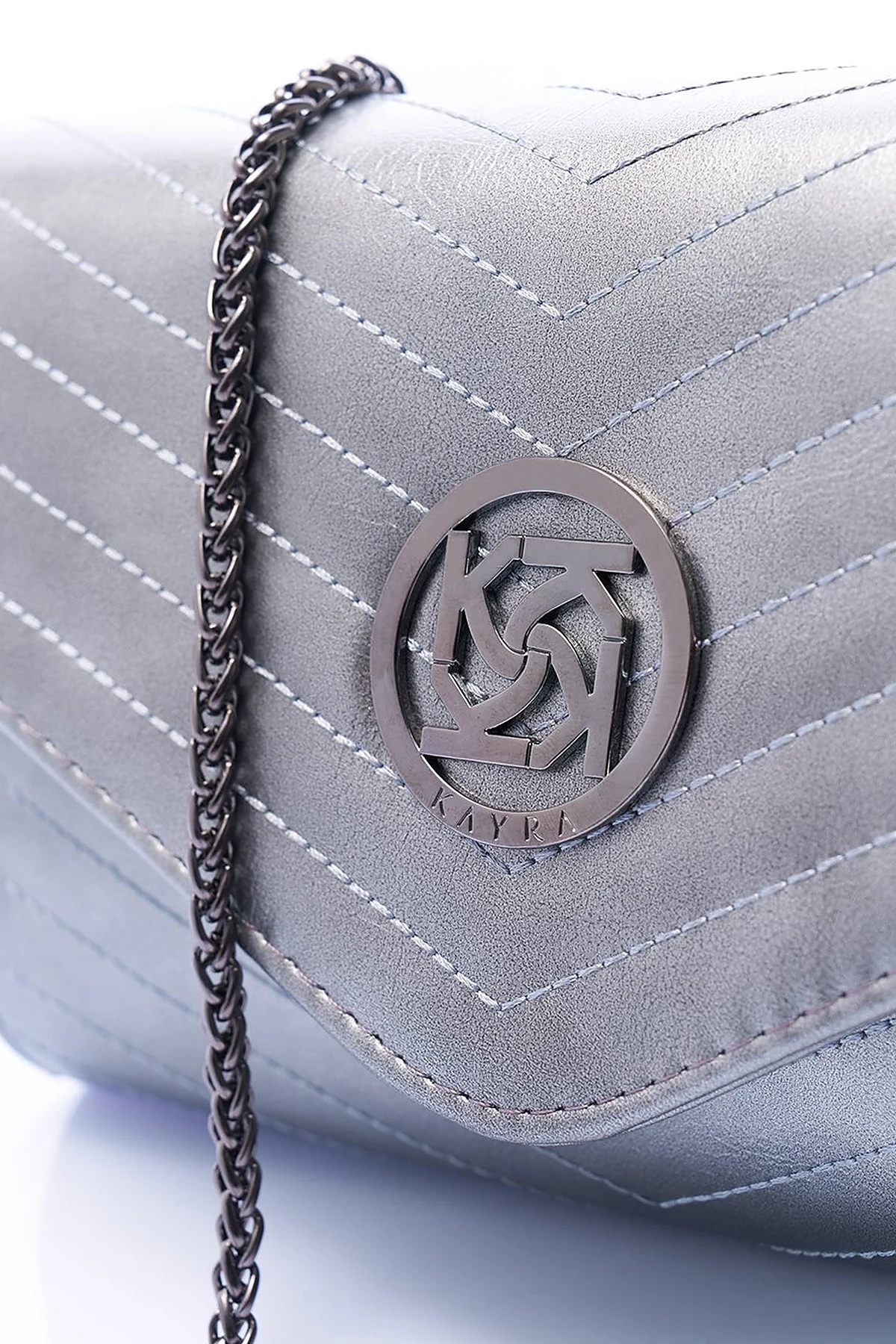 Envelope Form Bag with Logo Silver
