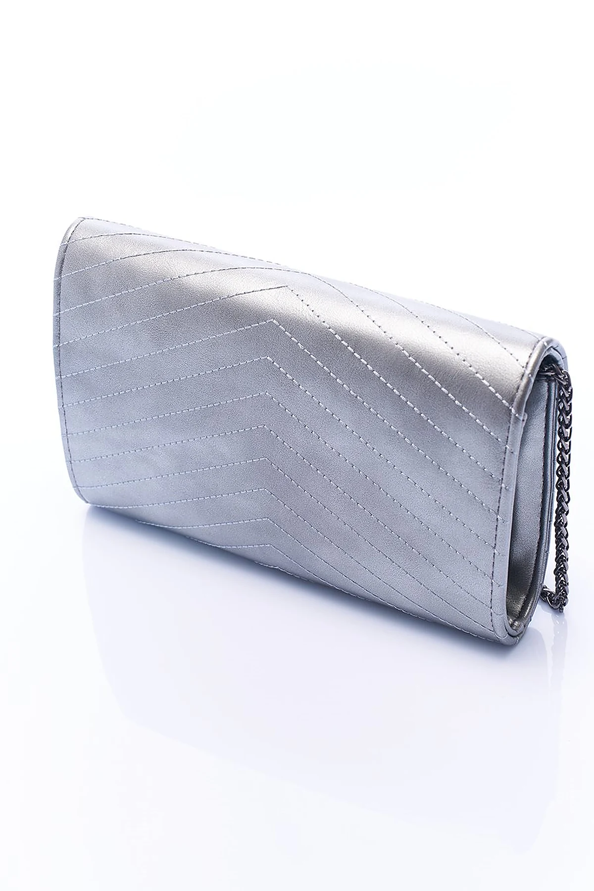 Envelope Form Bag with Logo Silver