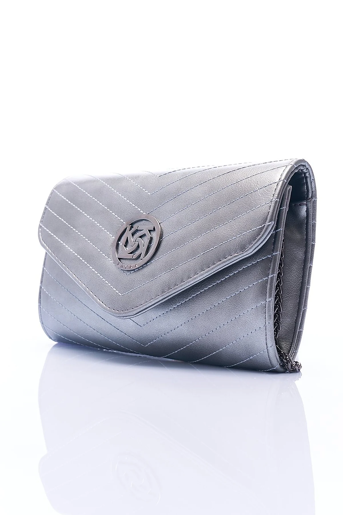 Envelope Form Bag with Logo Silver