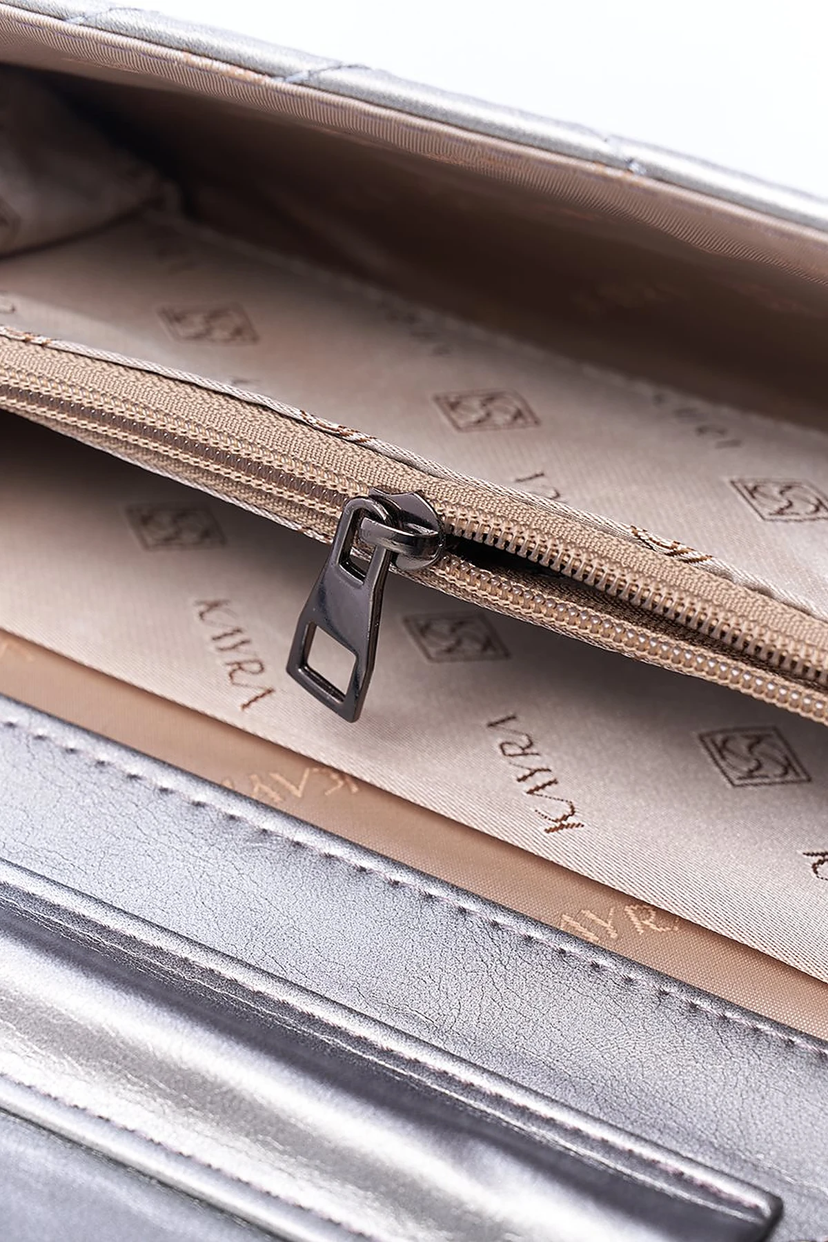 Envelope Form Bag with Logo Silver